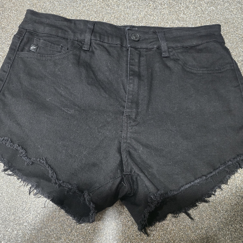 Kancan Black Frayed Hem Women’s Denim Shorts
